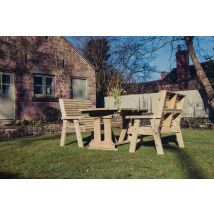 Churnet Valley – Ergo 4 Seater Wooden Garden Table Set – Durable Timber, Natural Finish – Perfect for Outdoor Entertaining