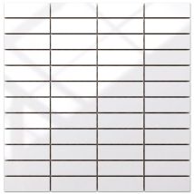 Ilcom - Mosaïque En Céramique Sur Maille Pour Salle De Bain Ou Cuisine 29.8 Cm X 29.8 Cm - Regular White Brick