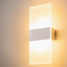 Applique Da Parete A Led Da 12w Per Interni, Design Semplice, Vetro Grigio Spazzolato, 29 Cm [classe Energetica A+].