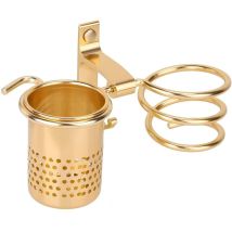 Soporte Para Secador De Pelo Y Plancha Jj, Accesorio De Baño, Soporte Para Secador De Pelo, Soporte Organizador Multiusos De Pared (dorado)