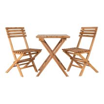 House Nordic - Cuenca Café-set Set Mit Tisch Und 2 Stühlen Garten Teak.