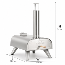 Bighorn Four À Pizza Extérieur 12 Pouces Gaz Et Granulés, Acier Inoxydable, 4 Kw, Avec Pierre En Cordiérite Et Housse De Protection
