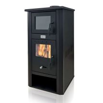 Artigianferro - Holzofen 'dafne' 13 Kw Mit Ofen H 117 Cm In Lackiertem Stahl 'made In Italy' Kamin