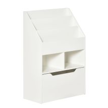 Piccola Libreria Per Bambini Con Ripiani E Cassetto In Mdf. 60x29.9x90cm. Bianco
