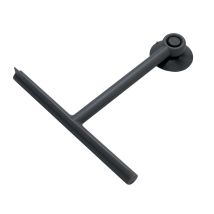 Duschabzieher – Mattschwarz – Thermoplastisches Harz – 22 cm Breite – 23 cm Höhe – 3 cm Dicke