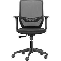 Sedia da ufficio TO-SYNC One – Schienale a rete nero – Altezza sedile 410-520 mm, Larghezza sedile 480 mm, Portata 110 kg