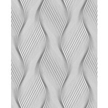Edem - Stripes Wallpaper Wall 85030br36 Vinyl Wallpaper Slightly Textured With Wavy Lines And Metallic Highlights Grey Light Grey White Silver 5.33 M2