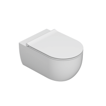 Ceramica Globo - Cuvette Murale Sans Rebord 53x34 Cm Globo Mode Mes02bi Blanc - Céramique - Avec Couvercle De Toilette À Fermeture Souple