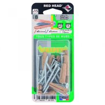 Set Di 15 Tasselli E Viti Batifix, Diam.8 X L.32 Mm Red Head