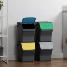 Plasticos Ta-tay - Cubo Reciclaje Modular - Set 4x20l Tatay 11058.14 Gris Antracita