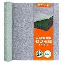 Rasenteppich 100 X 525 Cm Grau Kunstrasen-teppich Mit Noppen Balkon Terrasse Outdoor Wasserdurchlässig