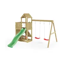 Playtown - Parco Giochi In Legno Per Bimbi Da Giardino Altalena Scivolo Tavolino