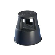 Taburete estribo móvil plástico gris – Tres rollos de deslizamiento – Montaje sin herramientas – Resistente a la rotura