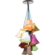 Kare Design Lampada A Sospensione Saloon Flowers 9, Multicolore, 116x60x60cm, Lungh Filo 34-90cm Non Regolabili, Cameretta/sala Da Pranzo, Stile Boho/