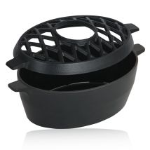 Umidificatore In Ghisa Smaltata Nero, 2,7 Litri Umidificatore Per Stufa A Legna - Bbq-toro