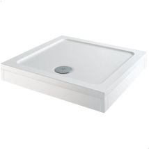 Hydrolux - Modern Square Shower Tray 800 X 800mm Easy Plumb Slimline Lightweight White