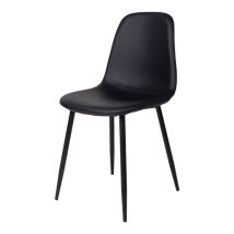Selsey Iger - Sillas Tapizada - Ecopiel Negra - Patas Acero Negro