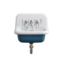 Bleu Provence - Lavabo In Ceramica Retrò - 60 Cm - True Colors - Lavanda - Bianco