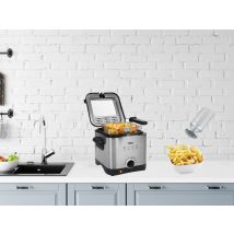 Setpoint - Mini Öl Fritteuse Sichtfenster Deckel 1000 Watt 1,5 Liter, Mit Salzstreuer