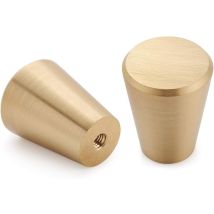 Minkurow - Juego De 10 Pomos De Armario De Latón Cepillado, Pomos De Cajón De Tocador Dorados, Para Armarios, Armarios, Baño, Baño Y Cocina, 20 X 25 