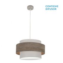 Ciondolo Myriam 2xe27 Nichel/grigio Legno Regx50x50 Cm