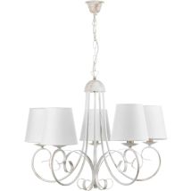 B-Ware Onli Kronleuchter Deckenleuchte Lampe Pompei Lampenschirm Weiß Metall Textil Led