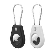 Hychika - Schutzhülle Kompatibel Mit Apple Airtag, Mit Stahlkabel - Schwarz + Weiß (2 Stück)