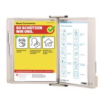 Soporte mural para 10 paneles A4 – Color negro – Ideal para oficinas y escuelas – TARIFOLD