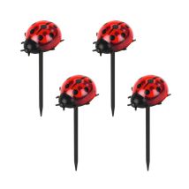 Lampes De Jardin Solaires, Coccinelles Led, 14 Cm, 4 Pièces