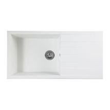Stradour - Evier A Encastrer Cube, En Smc Blanc Uni - 17, 1 Bac, Dim. 100 50 Cm, Vidage Manuel