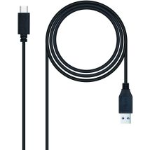 USB 3.1 A auf USB-C Kabel 10 Gbps 0,5m – Schwarz – Nanocable
