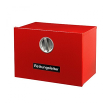 KFWandbox für Rettungsleiter Kompakt-A – Stahlblech, rot lackiert – 360 x 240 x 220 mm – 4 kg