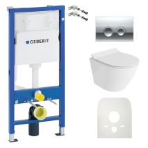 Lavita - Geberit Wc Set Mit Vorwandelement, Wand-wc Und Spülknopf
