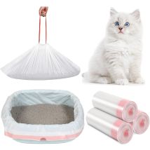 Paquete De 30 Bolsas Xxl Para Arena De Gato (91 X 45 Cm) - Extra Gruesas (0,03 Mm) - Resistentes A Arañazos - Cordones Ajustables - Compatibles Con 