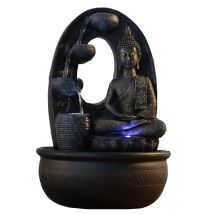 Zen Light, Harmonie - Fontana In Poliresina, 26 X 16 X 40 Cm, Colore: Nero