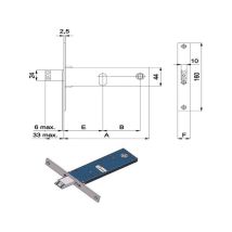 Serrure batteuse EDF / GDF – OMEC – Diamètre axe, Sens de pose serrure