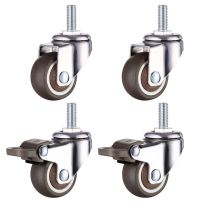 4 Pcs Klein Rollen Für Möbel M8x20mm Möbelrollen Mit Bremse Durchmesser 38mm Inklusive 2 Lenkrollen 2 Bremsrollen