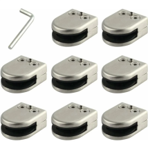 Glass Clamp 8pcs 8-12mm 304 Stainless Steel Glass Clamp Bracket Flat Back Chrome Finish For Balustrade