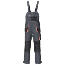 Latzhose 3229 Größe 56 – anthrazit/orange – 65 % Polyester, 35 % Baumwolle – 10 Taschen – verstellbare Träger