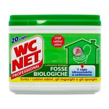 WC Net – Buste fosse biologiche 20 pezzi – Disgorgante chimico per canalizzazioni – Formula concentrata per ingorghi