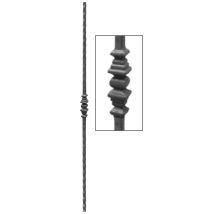Pannello Martellato In Stile "forgiato" Da 14 Mm E Altezza 1000 Mm In Ferro Battuto Con Motivo