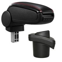 Pro.tec - Bracciolo - Appoggia Braccio Con Mensola - Imbottito - Nero Con Cuciture Rosse Similpelle
