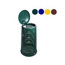 Soporte de plástico amarillo L 110 – Polipropileno – Apilable – Diseño con anillo de cierre