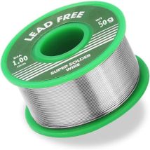 Fil De Soudure,soudure Douce Avec Noyau De Colophane Pour Soudure Électrique(1 Mm, 50 G,sn99.3%,cu0.7%)