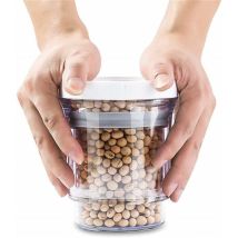 Neige - 1 X Collapsible Food Storage Jars, Round Clear Plastic Jars With Silicone Seal