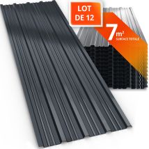 Gardebruk - 12x Lastra Trapezoidale Zincata Antiruggine 129x46cm = 7m² Lamiera Profilata Per Tetti Onduline Copertura Per Tettoia Capannone Attrezzi