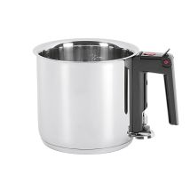 Simmertopf mit Sichtfenster – Edelstahl – Induktionsgeeignet – Durchmesser 16 cm – Gewicht 1,1 kg – Silber / Schwarz