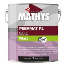 Mathys Pegamat Rl Isole Matt Blanc 4 L - Peinture De Rénovation Isolante Blanc Mat