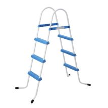 Escalera de piscina redonda de 90 cm – Acero revestido – Escalones antideslizantes – Peso máximo 150 kg