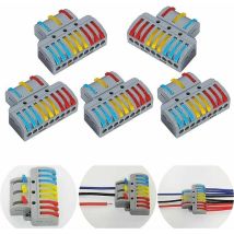 Phasat - 6 Stück Terminal, Elektrischer Domino, Elektrischer Steckverbinder, Elektrischer Zucker, Schneller Elektrischer Steckverbinder, Elektrische 